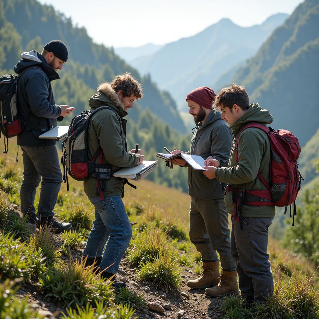 The EcoNatura team conducting research in the Carpathian Mountains