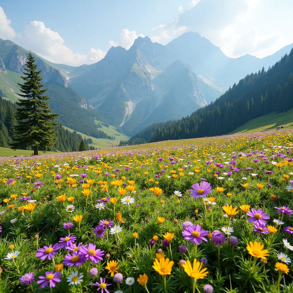 Pajiște alpină înflorită