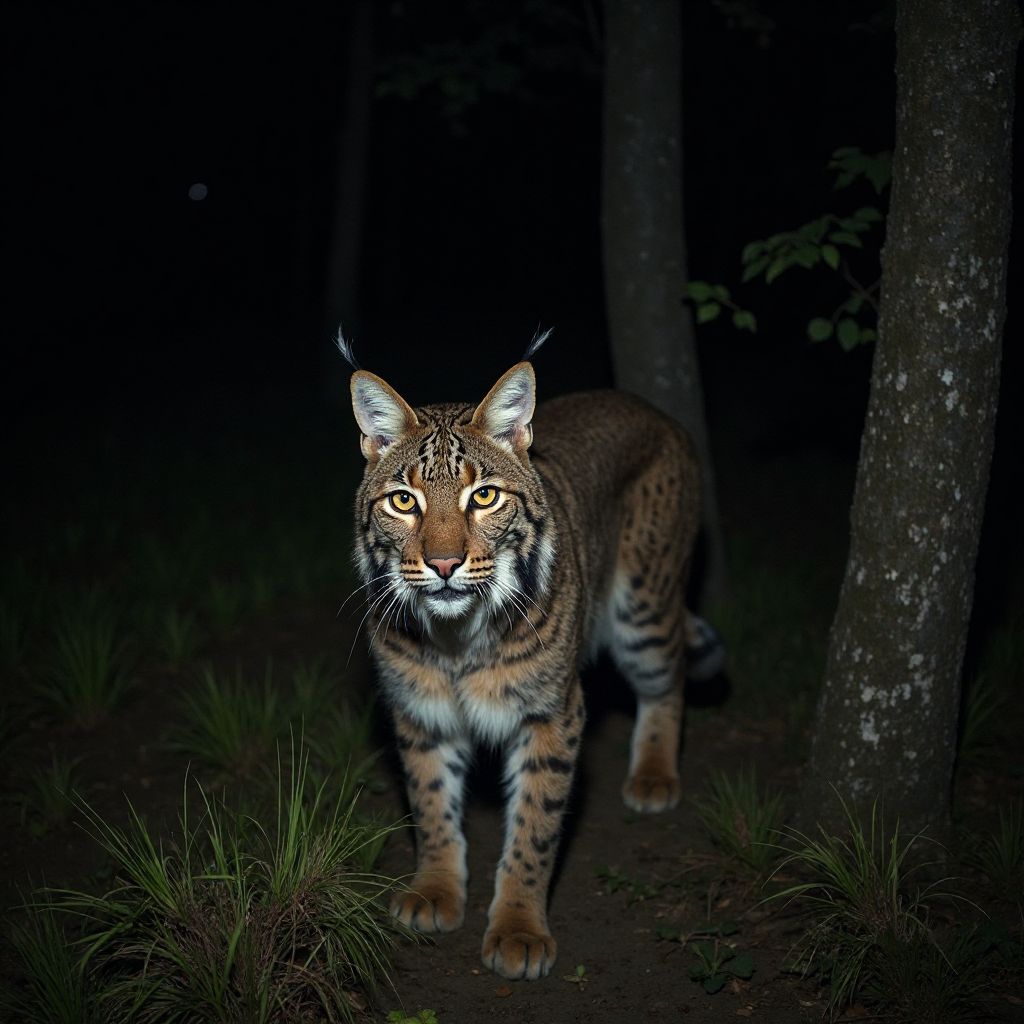 Râs carpatin surprins de camera capcană